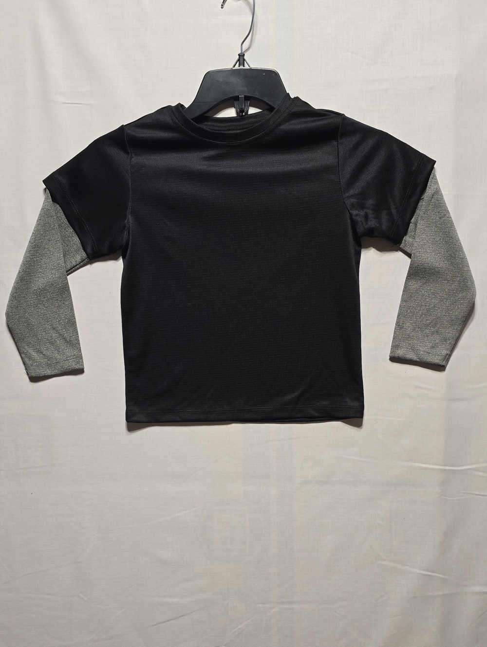 TEE - Long Sleeve. IDEOLOGY Kids Black Tee with Gray Long Sleeve Layered Look